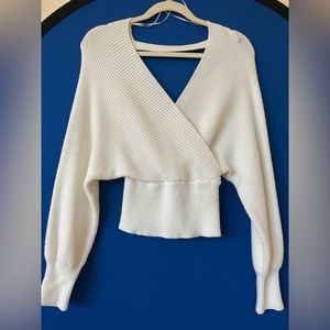 Deep V Cozy Sweater Crop